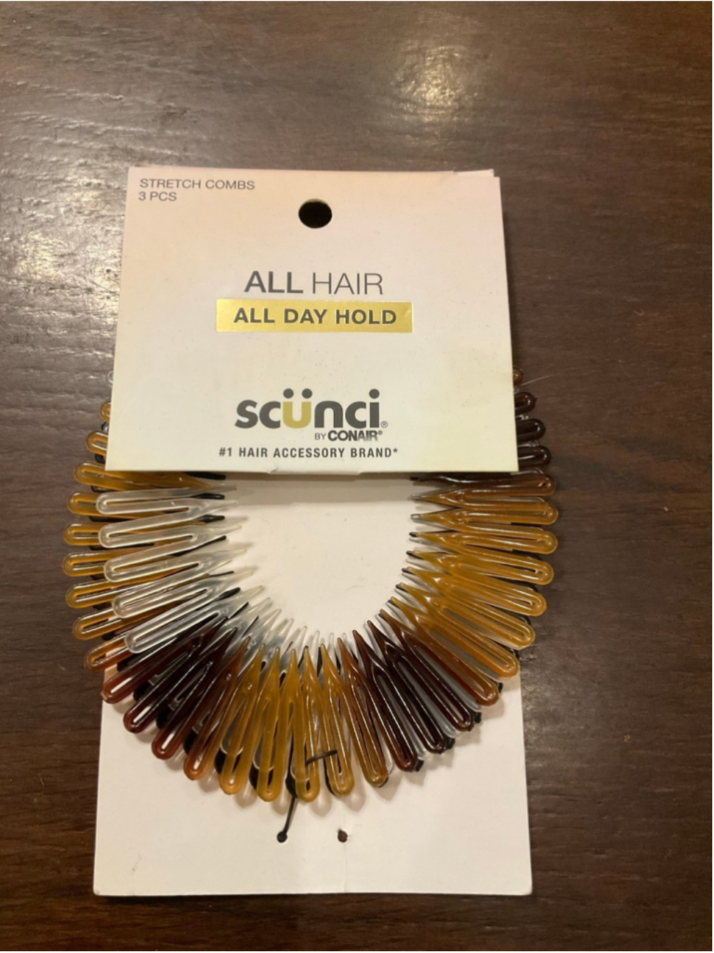 Scunci Stretch Combs 3 Pack Hair Combs With Extra Comb All Day Hold